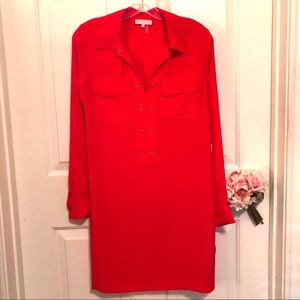 1. STATE GOLD GROMMETS SPLIT NECK DRESS SIZE XS